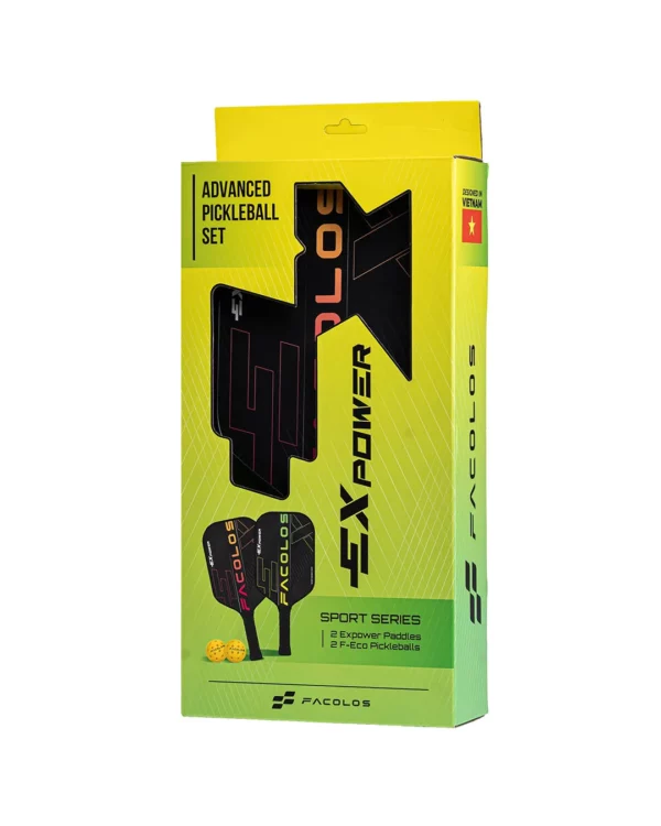 Bộ 2 vợt Pickleball Facolos Sport Series – ExPower Black 14mm